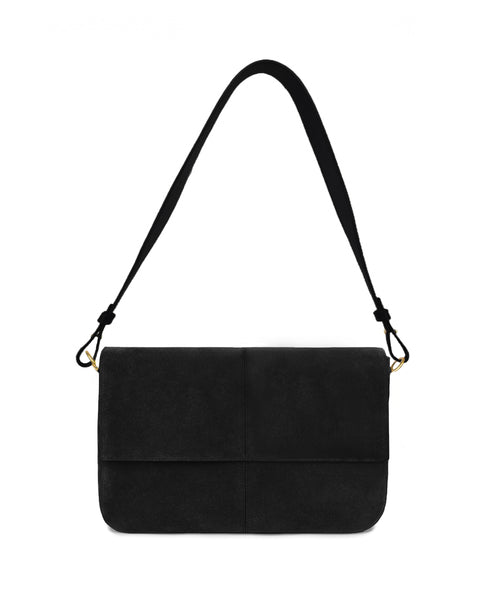 Suede Crossbody Black Leather Shoulder Leather Bag Sling Bag 