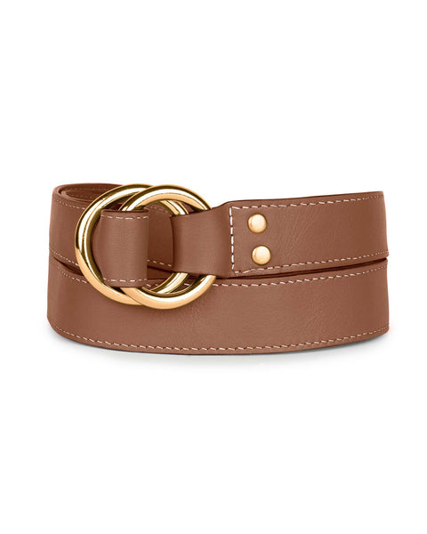 DOUBLE RING BELT in Sienna Napa