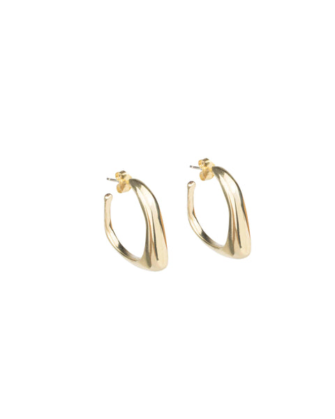 THICK ROUNDED HOOP EARRINGS – Kendall Conrad