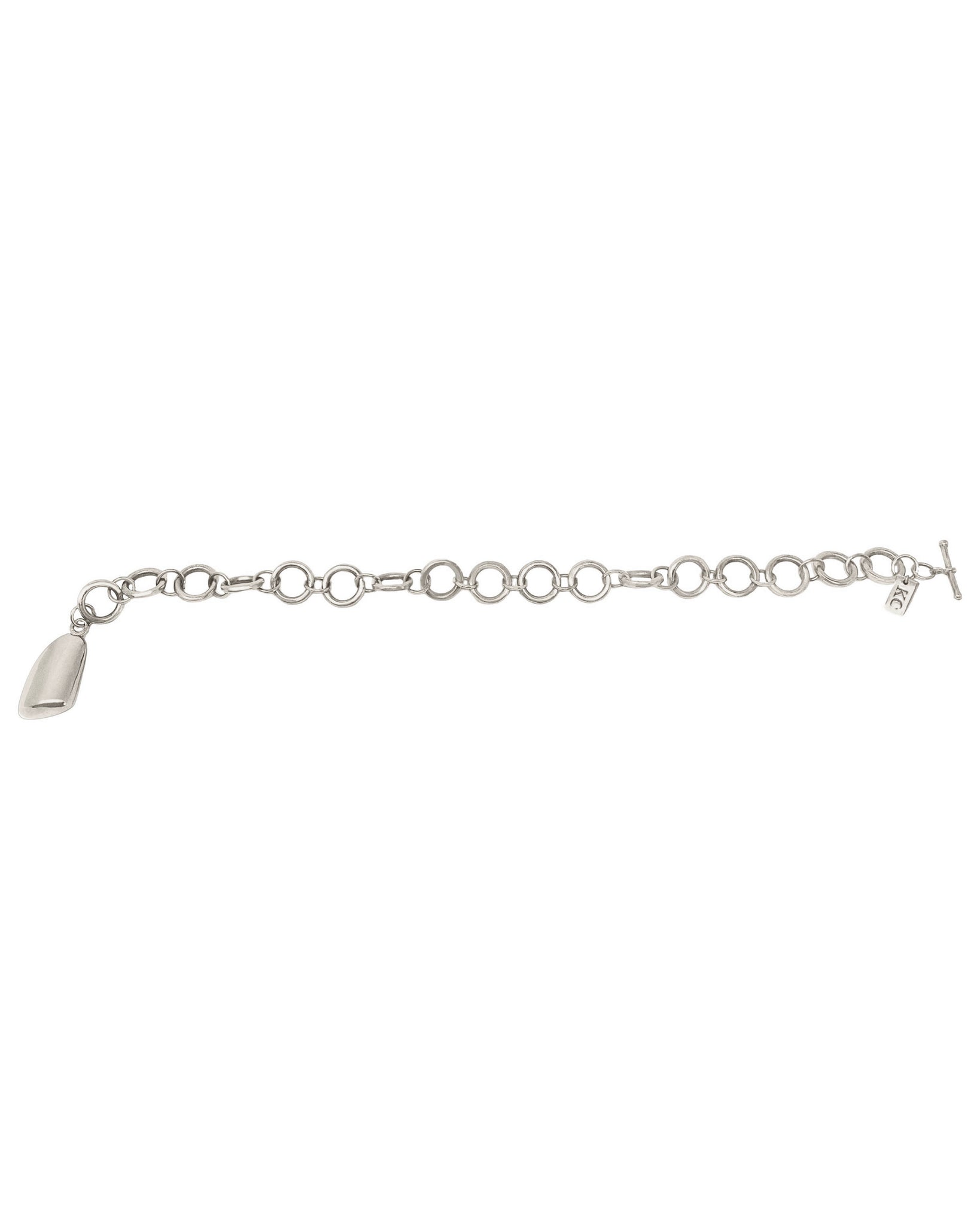 Silver Toggle Chain Link Charm Bracelet