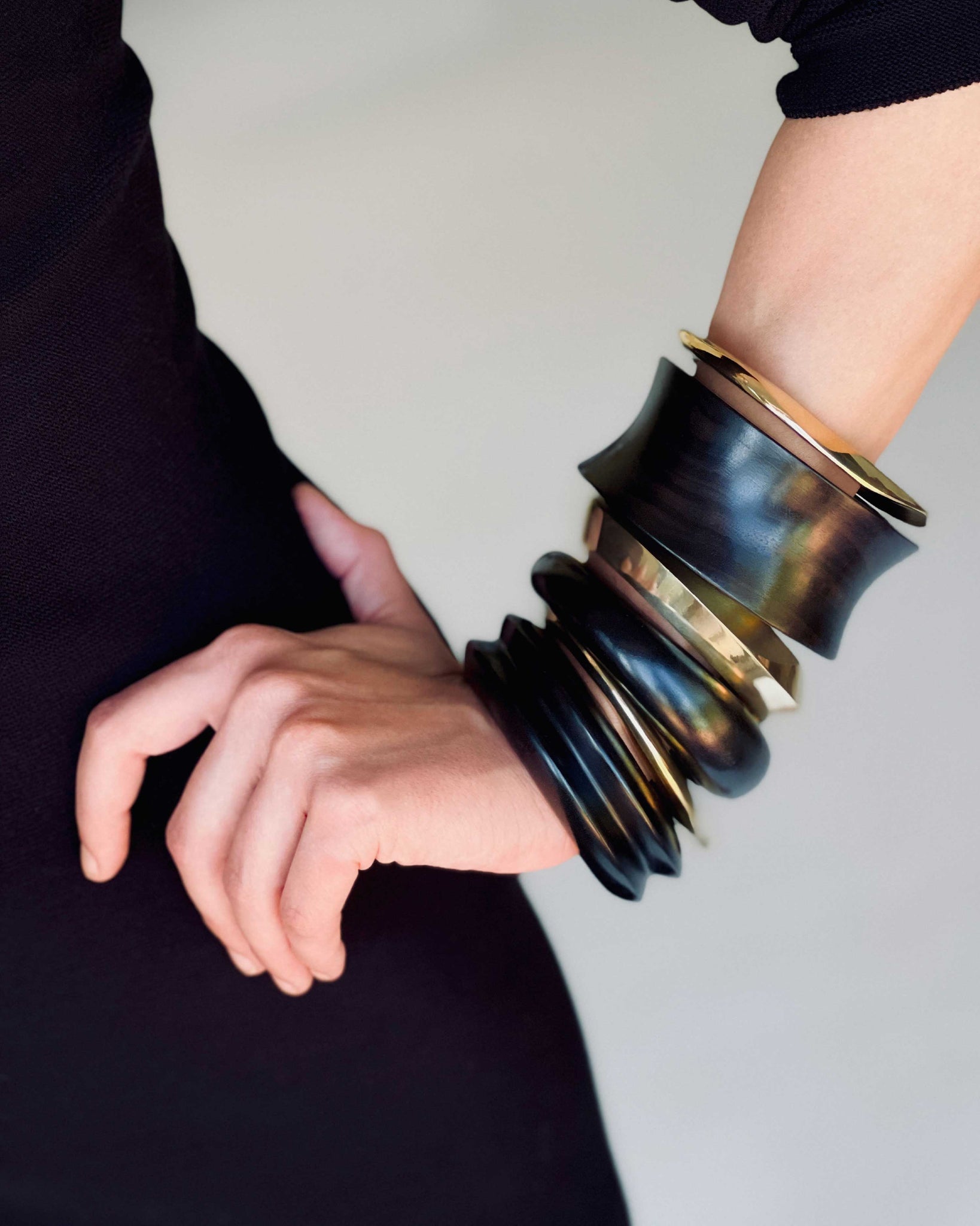 TAPERED DOME WOOD BANGLE in Ebony or Asna Wood – Kendall Conrad