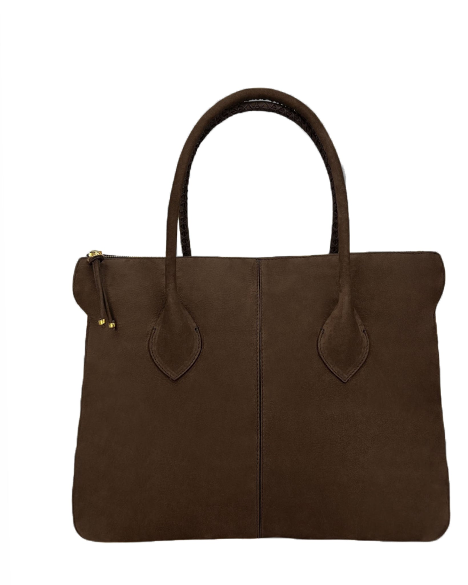 Lupe Sino II Tote Bag in Umber Suede