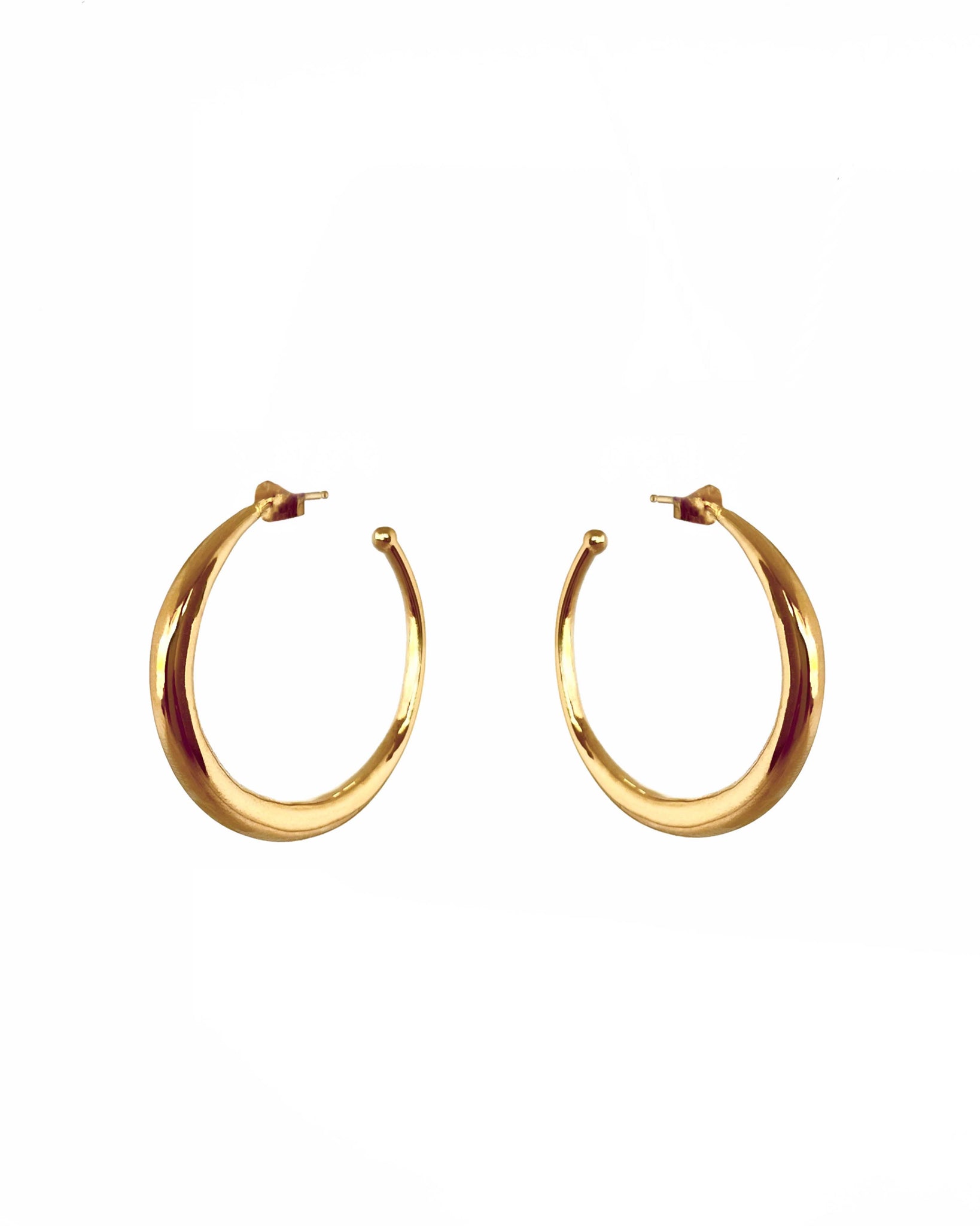 Gold Dipped Thick Circle Hoop Earrings